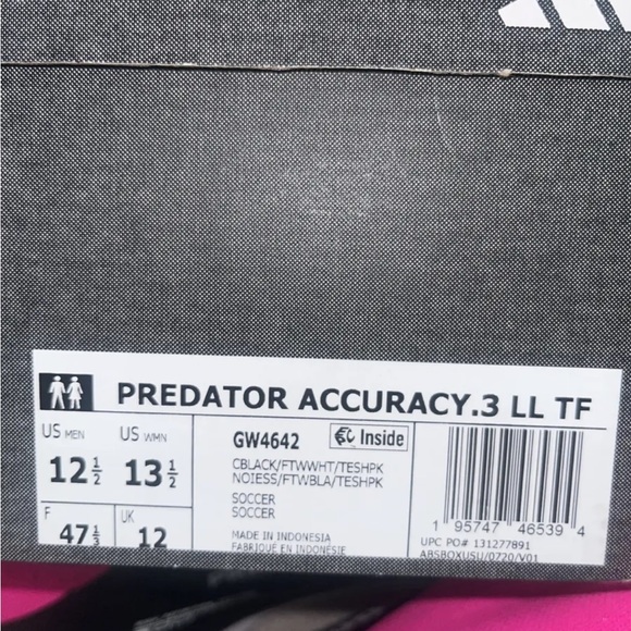 Shoes football Men Adidas Predator ACCURACY3 LL TF GW4642 Black - Picture 7 of 7